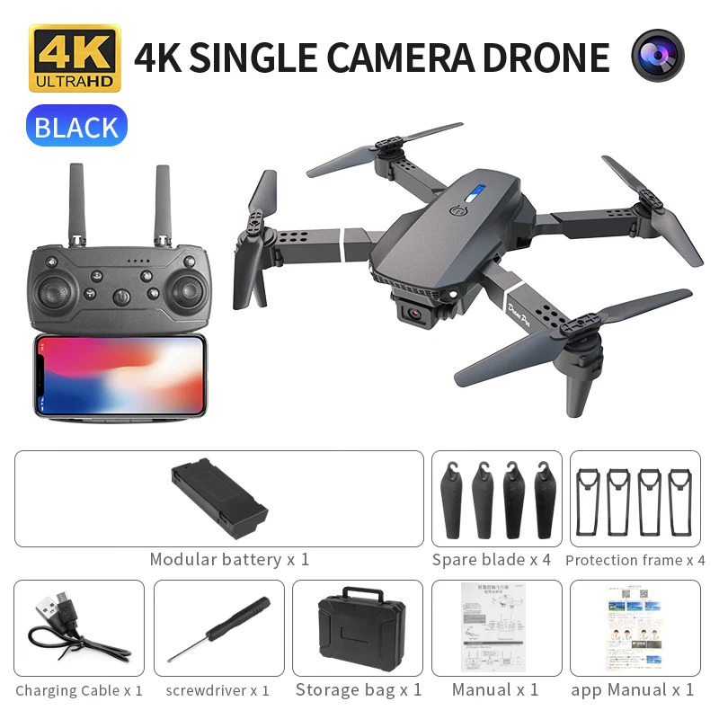 Drone Camera Professional - Le Drone pliant intelligent E88 prend